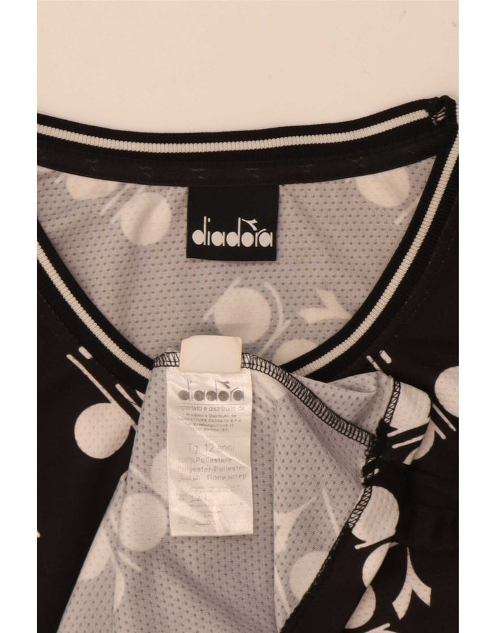 Diadora Boys Graphic Vest Top 11-12 Anos Preto Poliéster