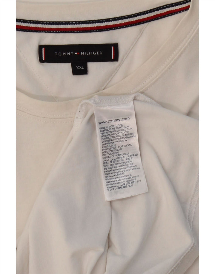 TOMMY HILFIGER Mens T-Shirt Top 2XL Off White Cotton Vintage Tommy Hilfiger and Second-Hand Tommy Hilfiger from Messina Hembry 