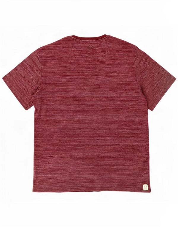 Camiseta masculina Fat Face Top XL Algodão manchado Borgonha