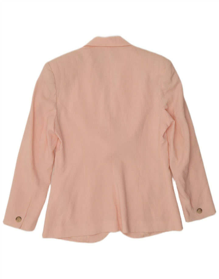 Jaqueta blazer feminina de 3 botões Benetton IT 42 lã rosa médio