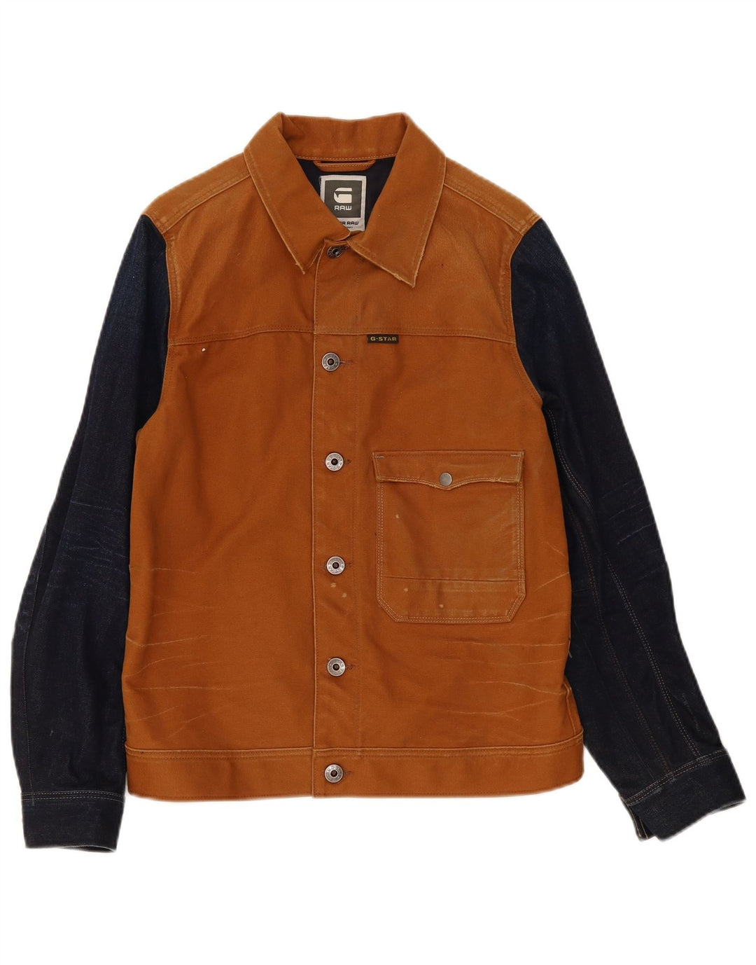 Jaqueta bomber masculina G-Star UK 40 grande algodão colorblock marrom