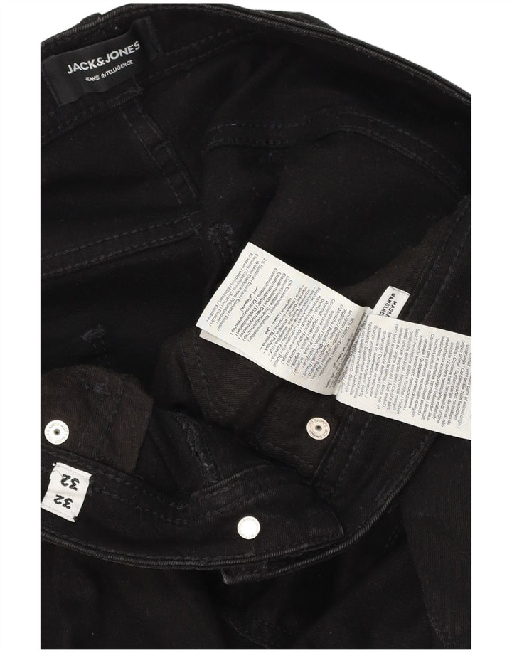 Jack & Jones Masculino GLENN Slim Jeans W32 L32 Algodão Preto