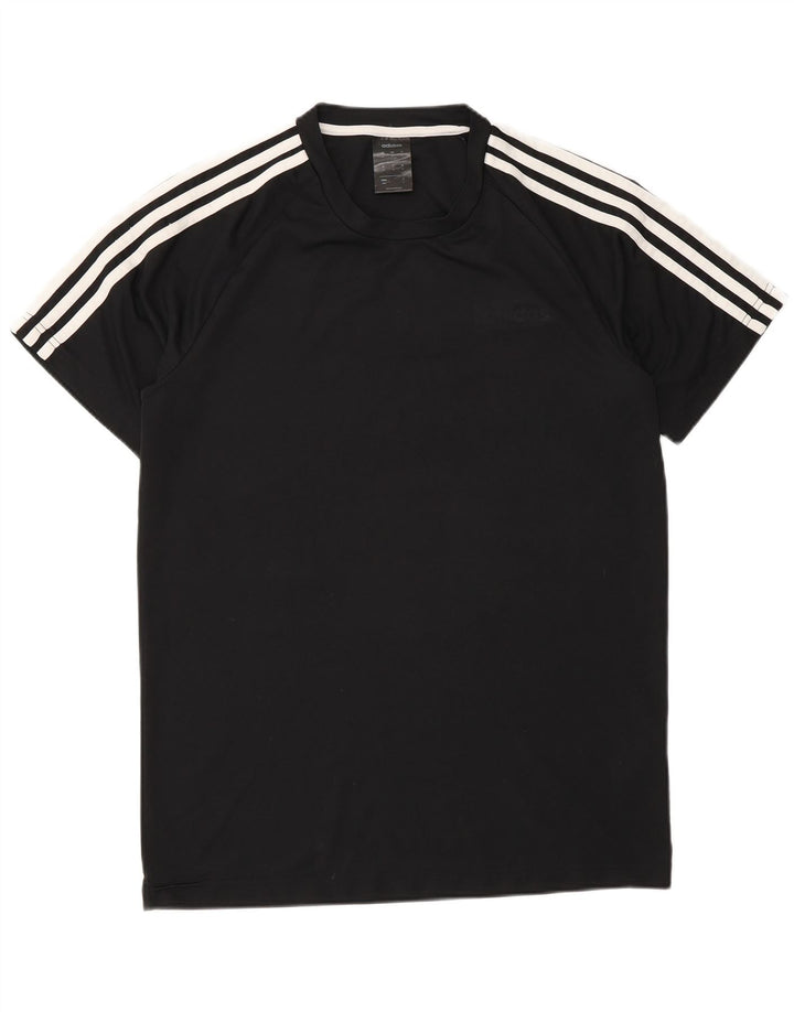 Adidas Mens Climalite Camiseta Top Médio Preto Poliéster Esportivo