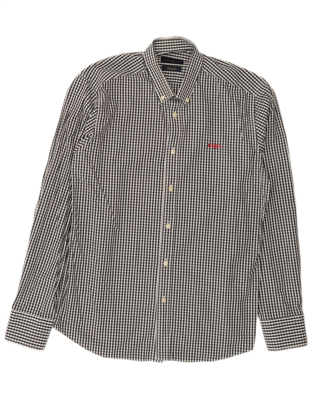 Camisa masculina de ajuste regular Henri Lloyd grande algodão preto guingão
