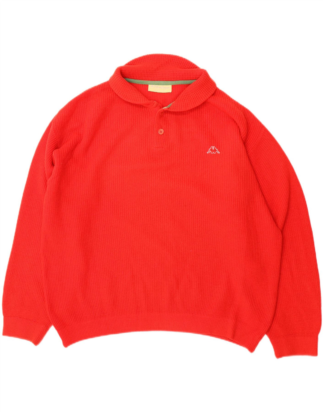 KAPPA Mens Polo Neck Jumper Sweater 2XL Red Wool Vintage Kappa and Second-Hand Kappa from Messina Hembry 
