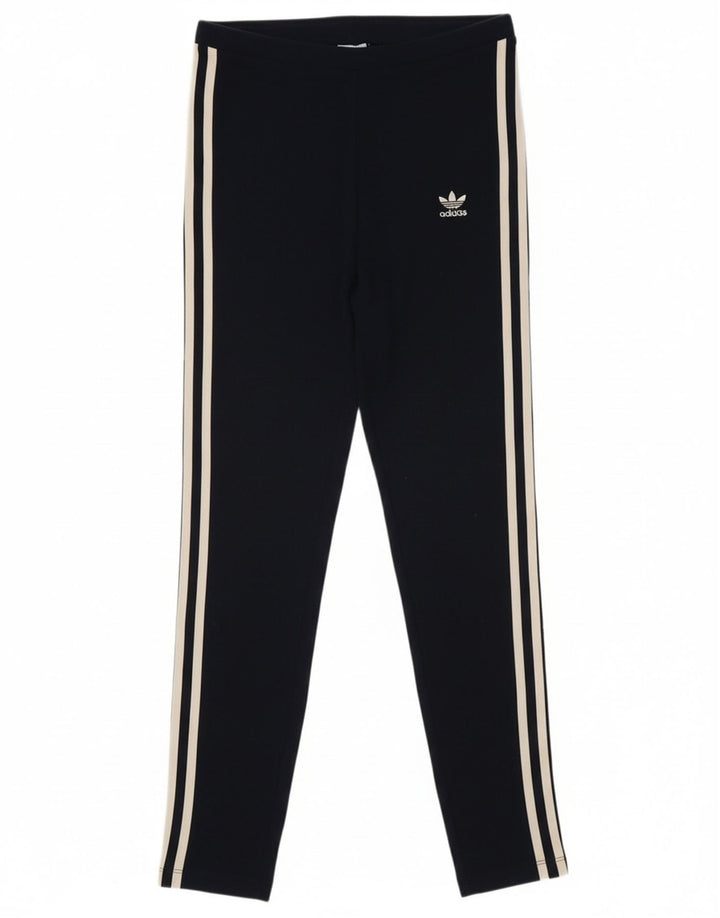 ADIDAS Womens Leggings UK 10 Small Black Cotton