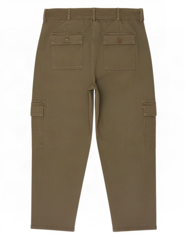 Calça cargo feminina reta Marks & Spencer Reino Unido 16 grande W30 L27 cáqui