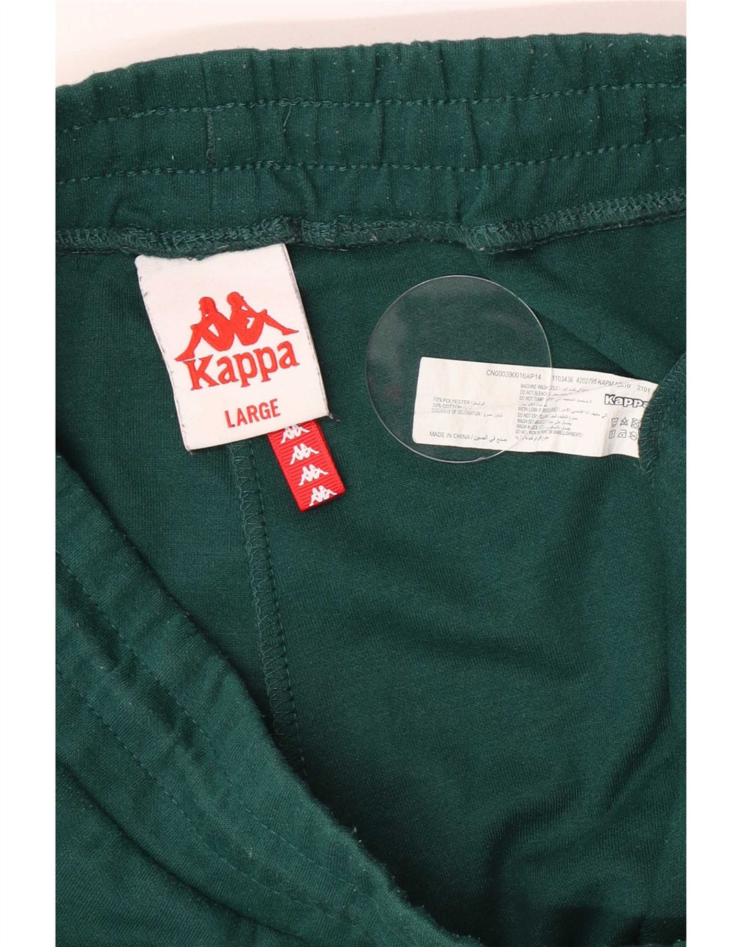 Kappa Mens Sport Shorts Grande Poliéster Listrado Verde