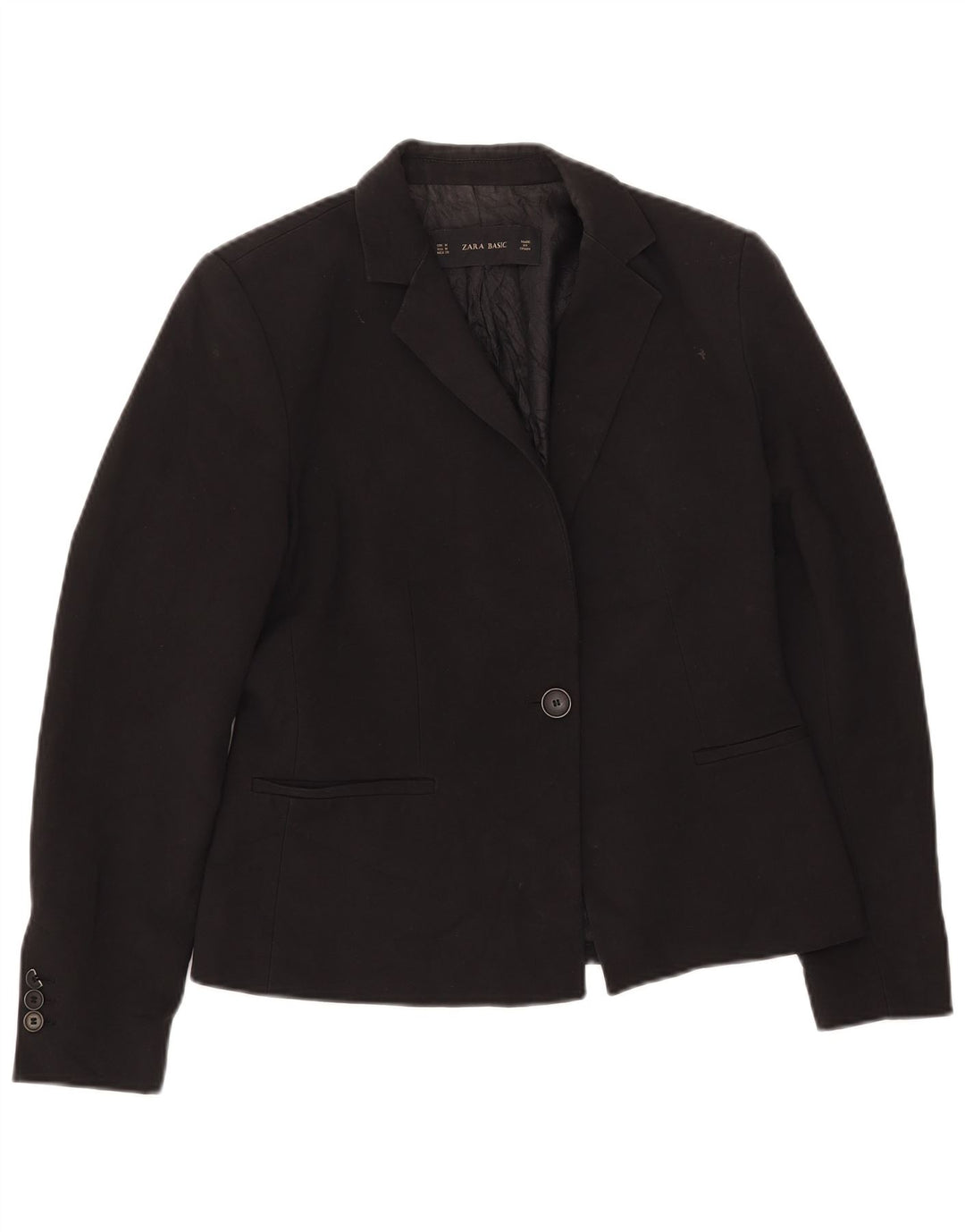 Jaqueta blazer feminina Zara com 1 botão Reino Unido 12 médio preto