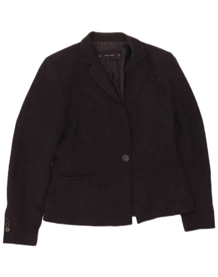 Jaqueta blazer feminina Zara com 1 botão Reino Unido 12 médio preto
