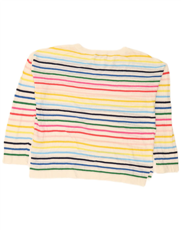 Suéter feminino Hobbs com gola canoa UK 14 listrado médio multicolorido