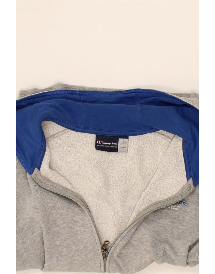 CHAMPION Boys Zip Hoodie Sweater 11-12 Years Large  Grey Colourblock Vintage Champion and Second-Hand Champion from Messina Hembry 