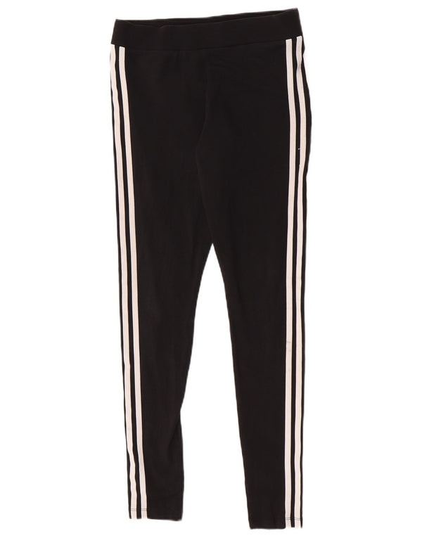 Leggings Adidas Femininas UK 8/10 Pequenas Algodão Preto