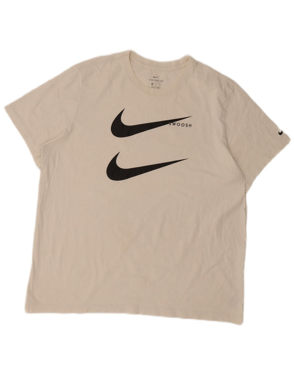 Camiseta Nike masculina Swoosh gráfica top 2XL algodão branco