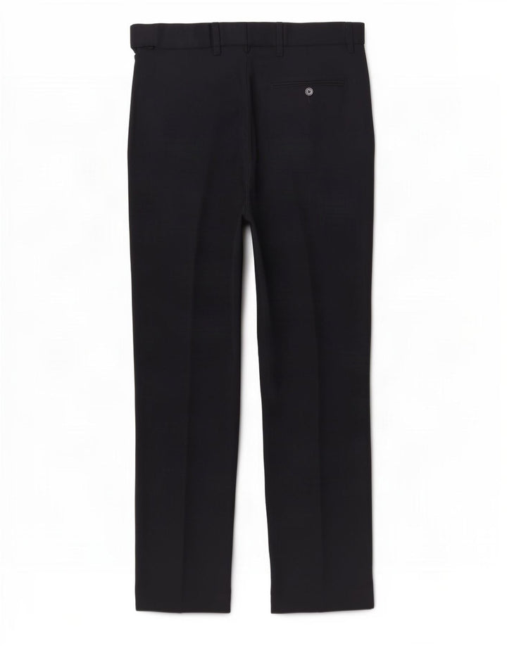 Calça masculina de ajuste regular Marks & Spencer W34 L31 azul marinho poliéster