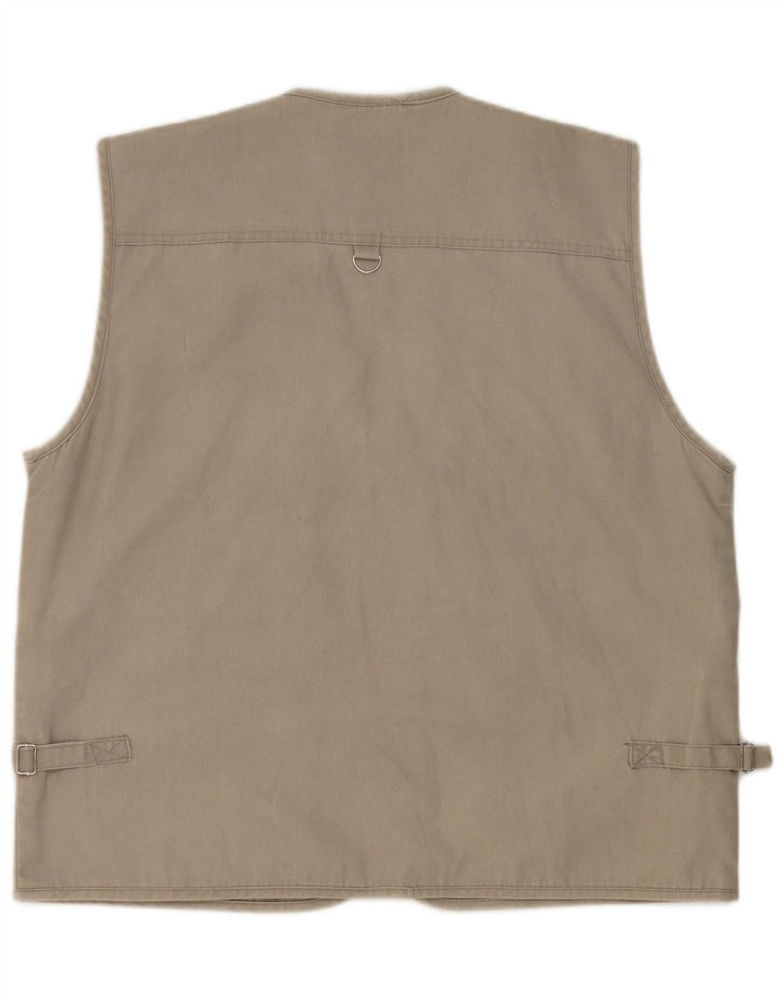 Colete utilitário masculino vintage UK 38 algodão cinza médio
