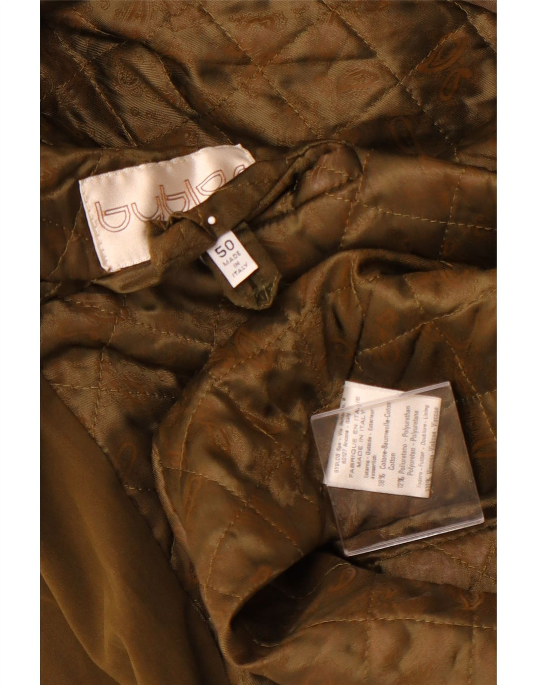 Sobretudo masculino BYBLOS IT 50 grande algodão cáqui