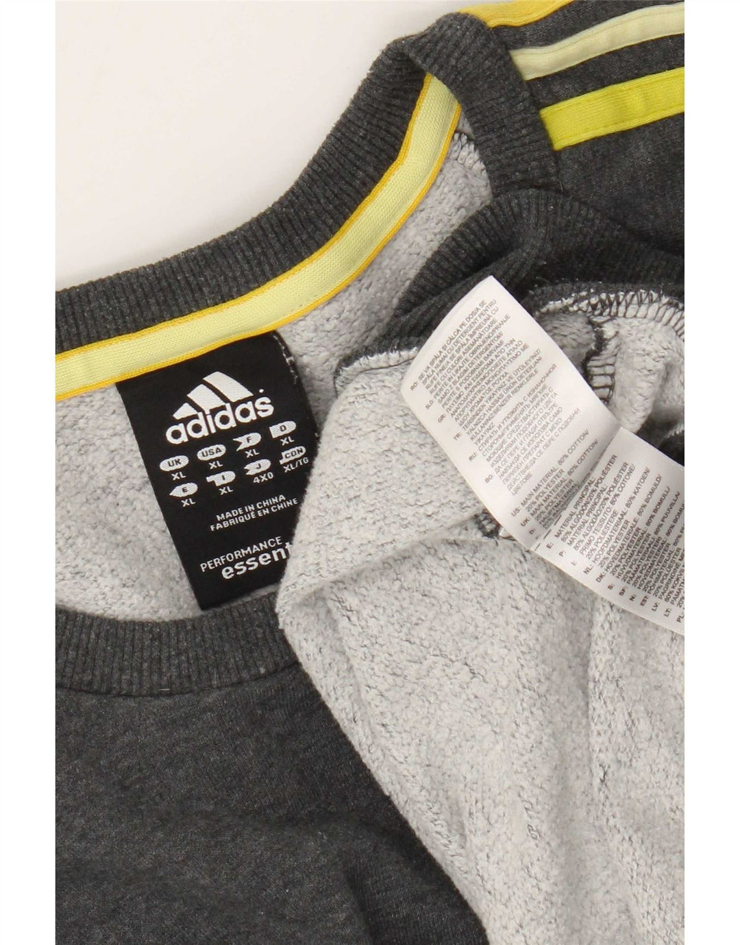 Adidas Mens Moletom Jumper XL Cinza Algodão