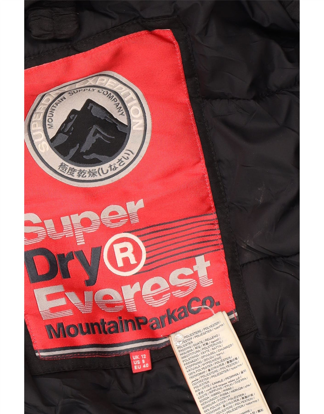 Jaqueta Parka Feminina Superdry Reino Unido 12 Médio Preto Inverno