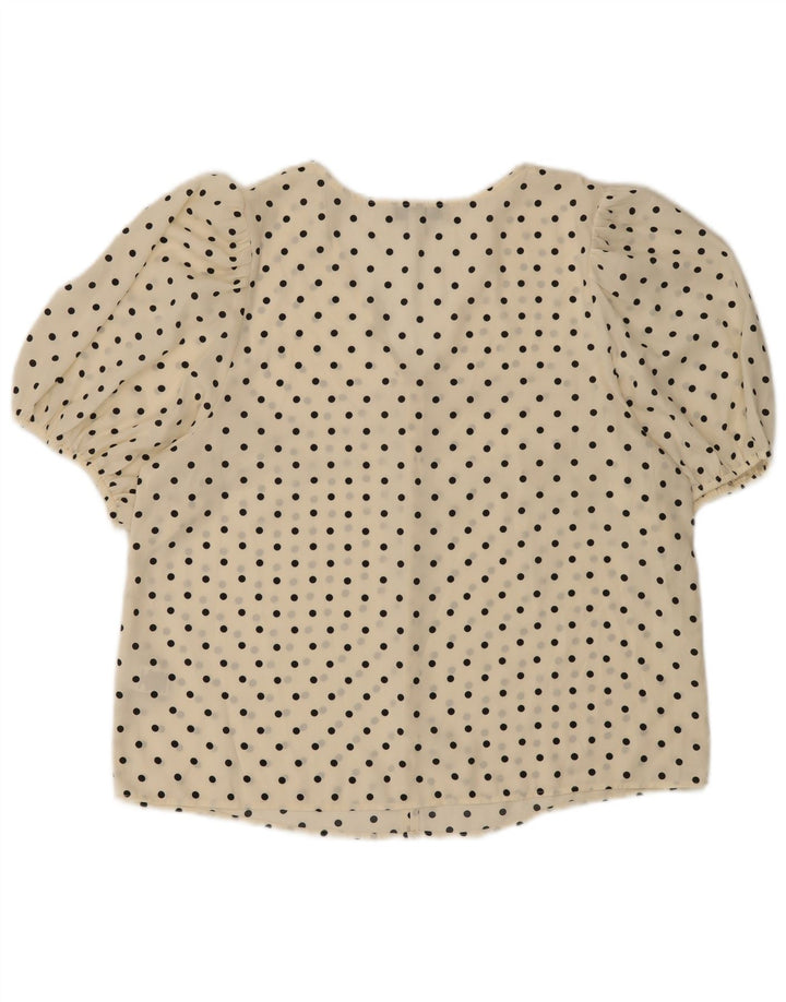 Blusa feminina Marks & Spencer UK 16 grande bolinhas brancas