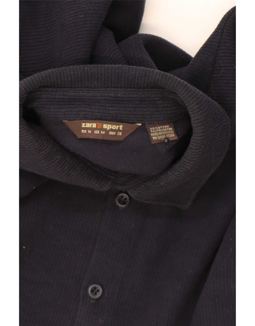 Zara Camisa masculina overshirt média azul marinho algodão