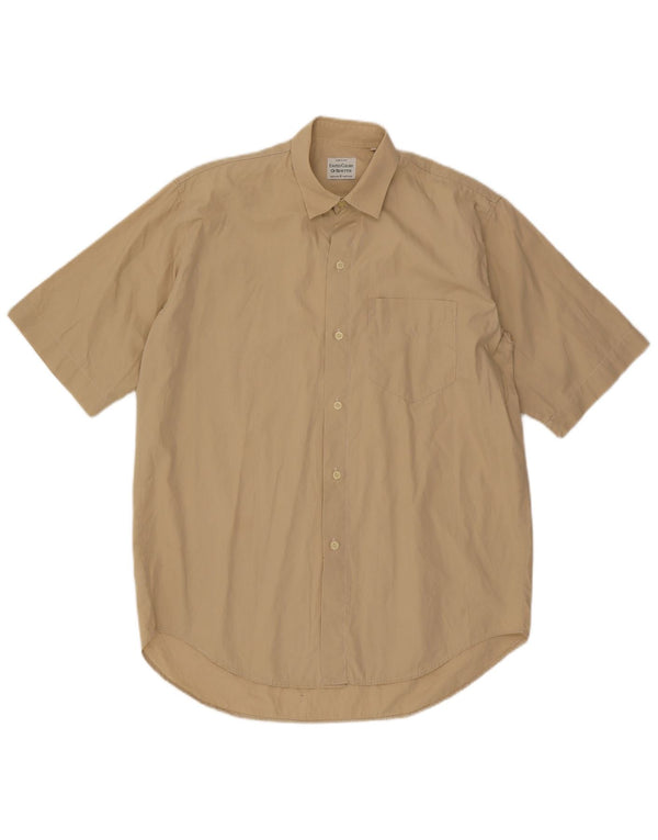 Camisa masculina de manga curta Benetton grande bege