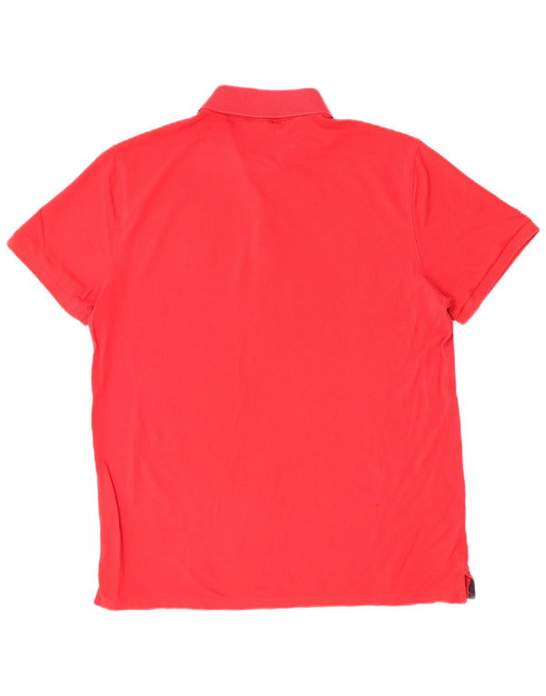 Camisa polo masculina de ajuste regular Hugo Boss 2XL algodão vermelho