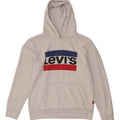 LEVI'S Boys Graphic Hoodie Jumper 15-16 Years White Cotton Vintage Levi's and Second-Hand Levi's from Messina Hembry 