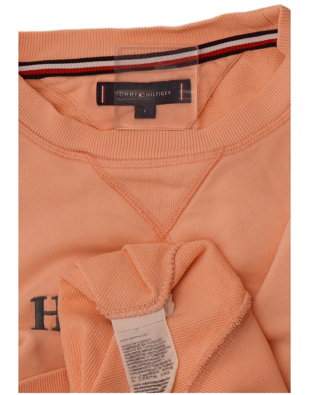 Suéter gráfico feminino TOMMY HILFIGER Reino Unido 16 grande algodão rosa