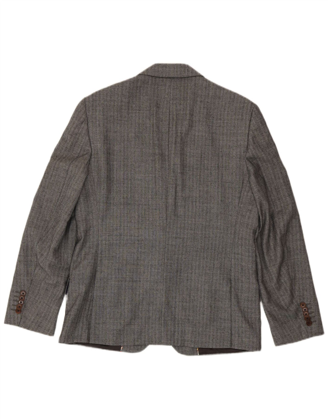 Jaqueta blazer masculina de 2 botões Paul Smith Reino Unido 40 lã listrada cinza grande