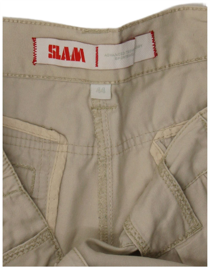 Shorts cargo feminino SLAM IT 44 médio W30 algodão bege