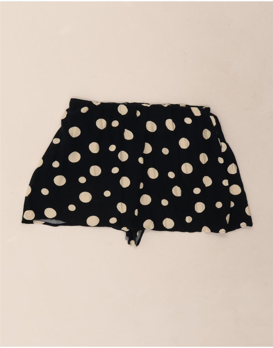 Zara Shorts feminino casual grande W32 preto bolinhas viscose