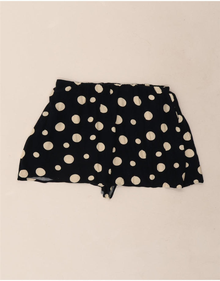 Zara Shorts feminino casual grande W32 preto bolinhas viscose