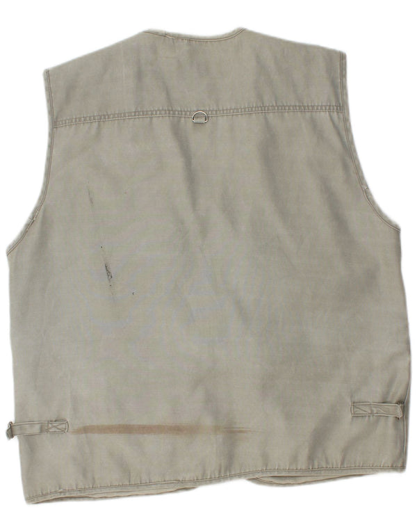 Colete utilitário masculino vintage UK 42 XL algodão cinza