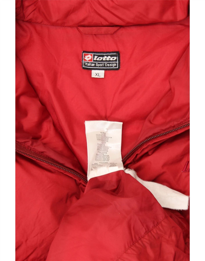 LOTTO Mens Padded Jacket UK 42 XL Red Nylon Vintage Lotto and Second-Hand Lotto from Messina Hembry 