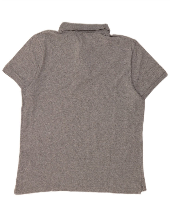 Camisa polo gráfica masculina Nike grande algodão manchado cinza