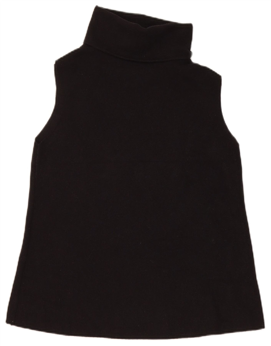 Zara Womens Vest Tank Top UK 12 Médio Algodão Preto