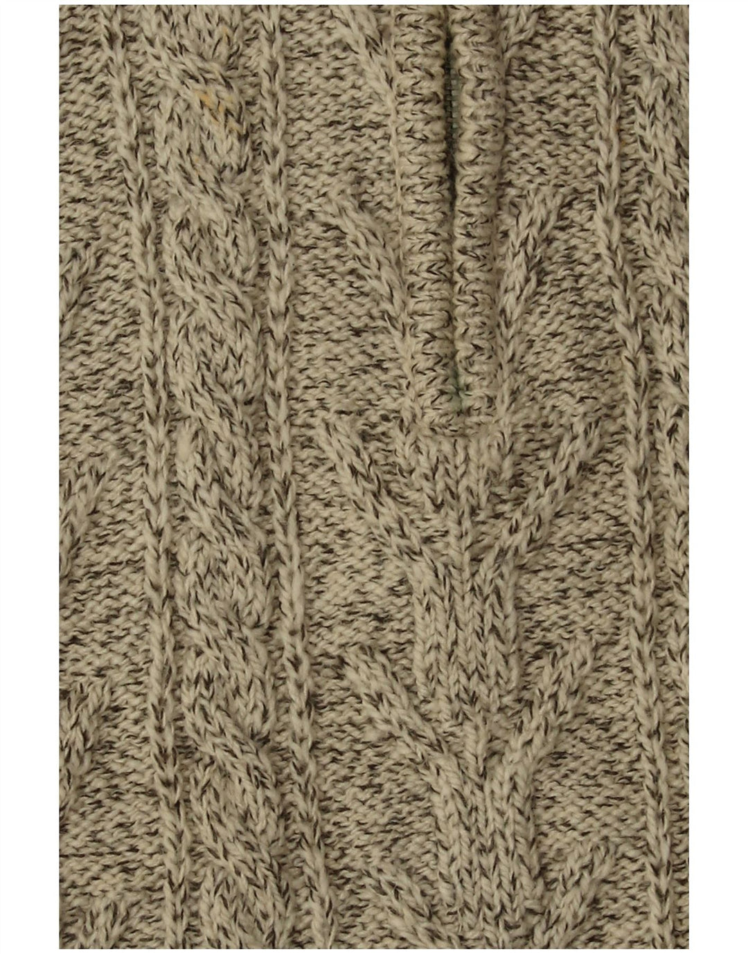 Suéter masculino SUPERDRY com zíper e gola XL, bege, acrílico salpicado