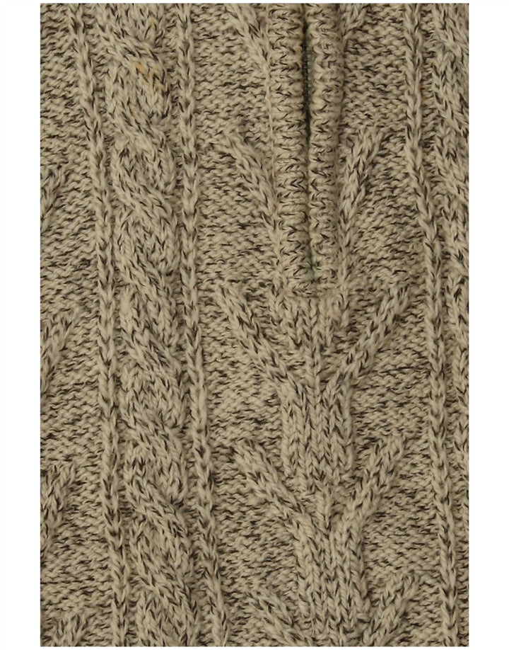 Suéter masculino SUPERDRY com zíper e gola XL, bege, acrílico salpicado