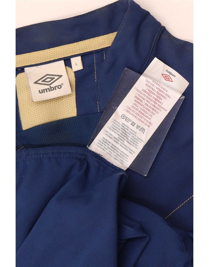 Umbro Mens Graphic Pullover Treino Top Jaqueta Grande Listrado Azul