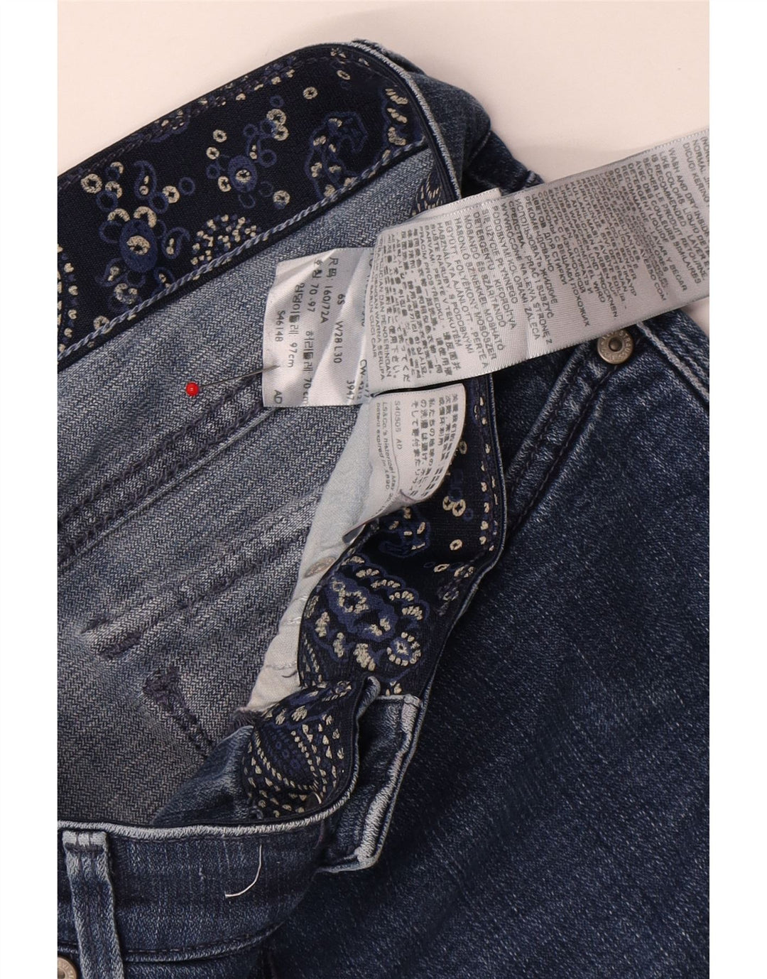 Jeans reto feminino Levi's US 6 médio W28 L25 algodão azul