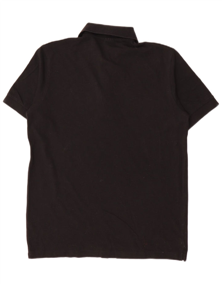 Camisa polo masculina Hugo Boss de algodão preto médio