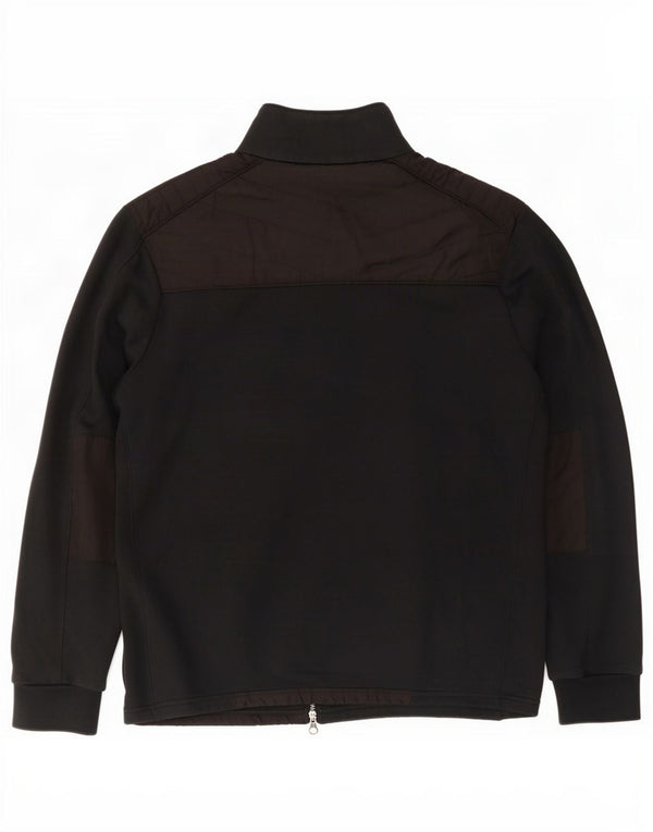 Jaqueta acolchoada masculina Marks & Spencer Reino Unido 42 XL preto colorblock algodão