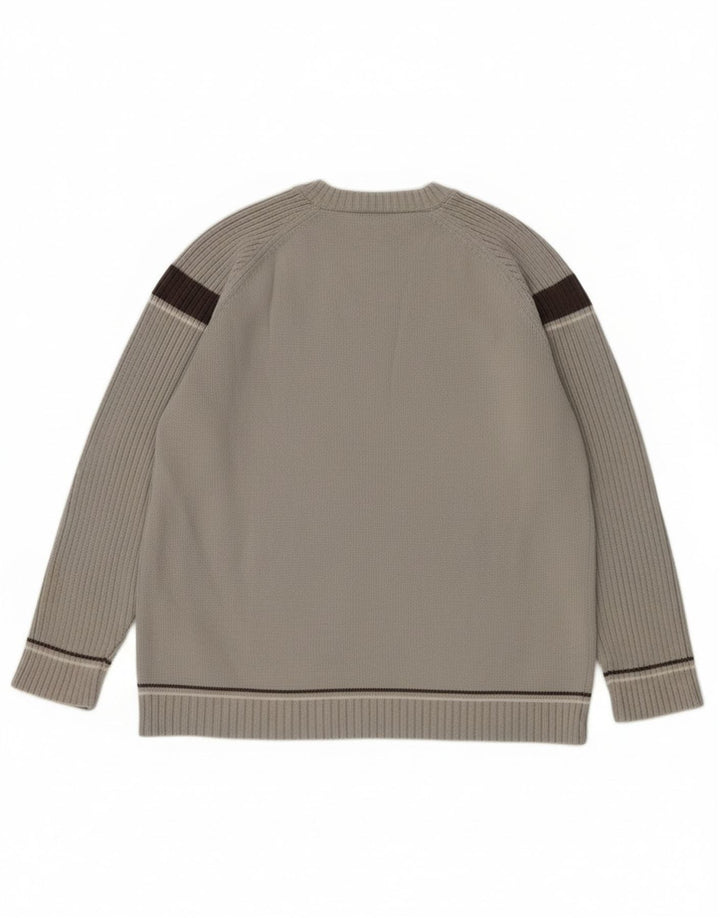 Suéter masculino Kickers com gola redonda e algodão colorblock cinza médio