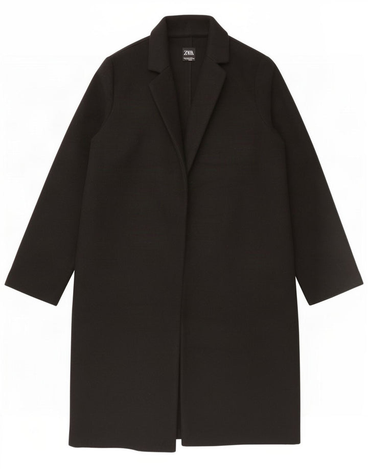 Sobretudo aberto feminino Zara UK 18 XL poliéster preto