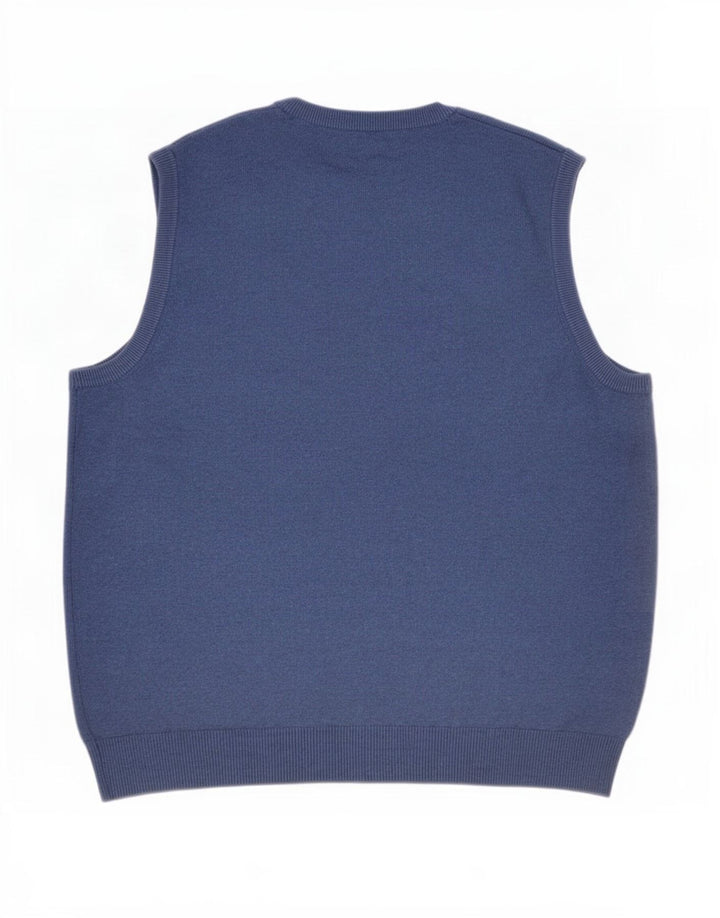 Regata masculina Marks & Spencer com colete grande de algodão azul