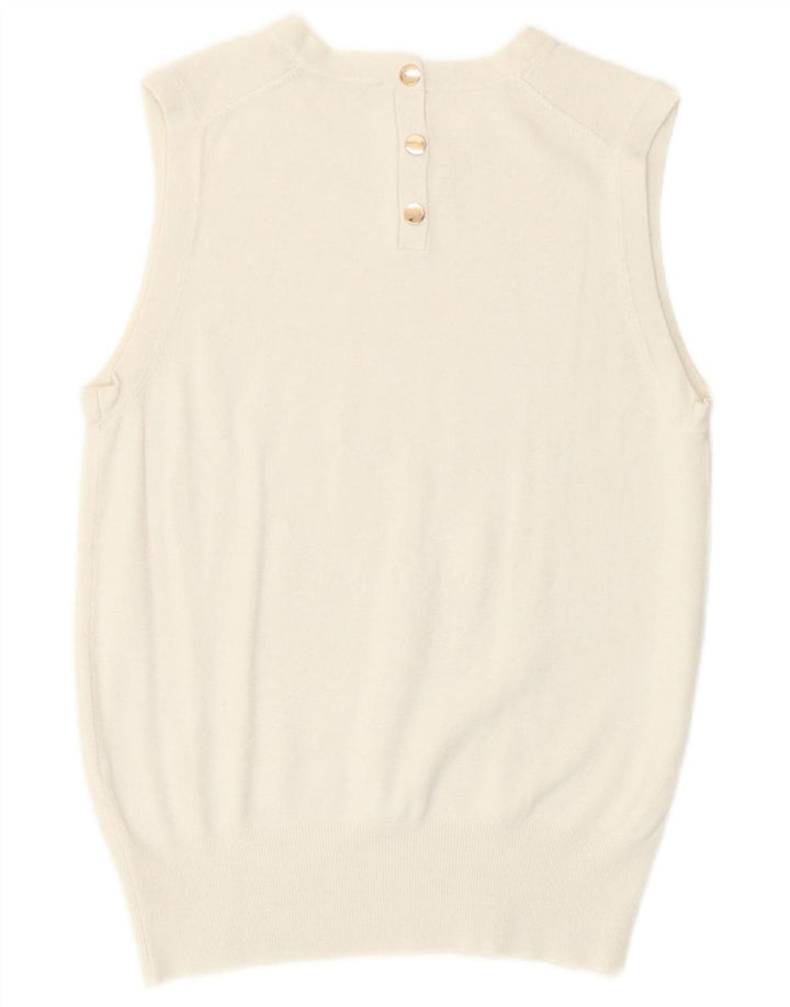 Zara Womens Vest Tank Top UK 10 Pequeno Branco
