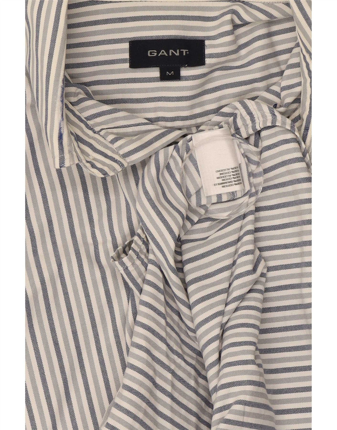 Camisa masculina Gant de algodão listrado azul médio
