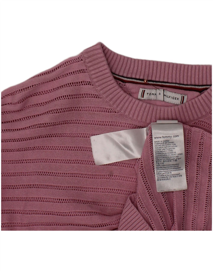 TOMMY HILFIGER Suéter feminino com gola redonda e 7 a 8 anos rosa