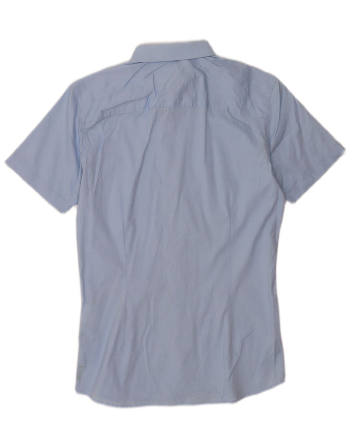 Camisa masculina de manga curta Jack & Jones tamanho 40 algodão azul médio